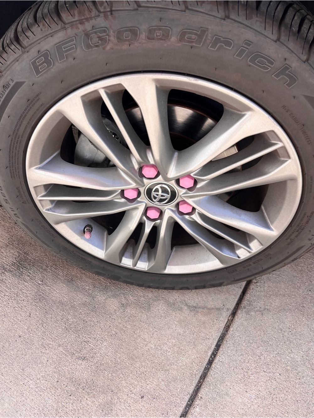 Pink Rhinestone Tire Valve Stem Caps - Picture 5 of 5